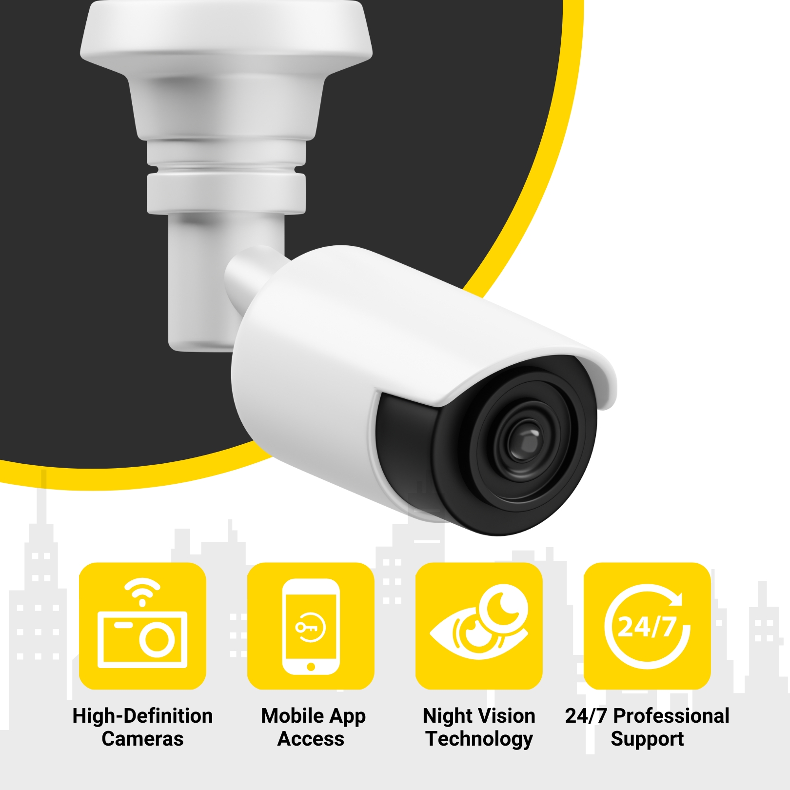 White And Maroon Modern CCTV Service Instagram Post
